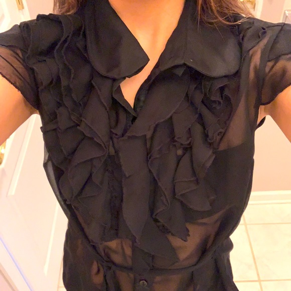 Black Ruffle Blouse - Picture 3 of 7